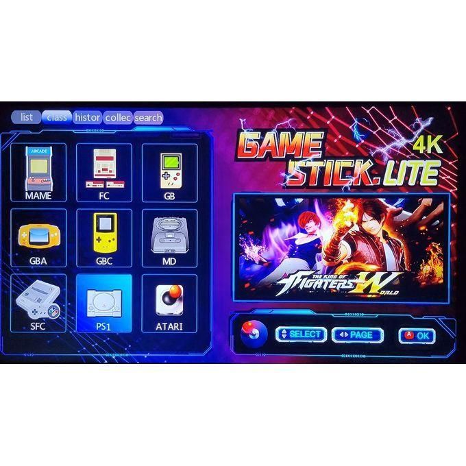 Mini Console Arcade Game Stick Lite 4K HDMI + 2 Manettes Sans Fil Plus De 3500 Jeux